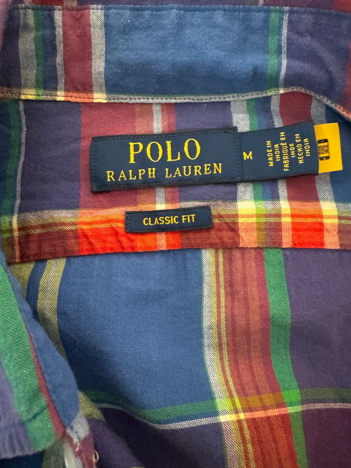 폴로 랄프로렌 마드라스 체크 셔츠 M 큐알정품 상품이미지5