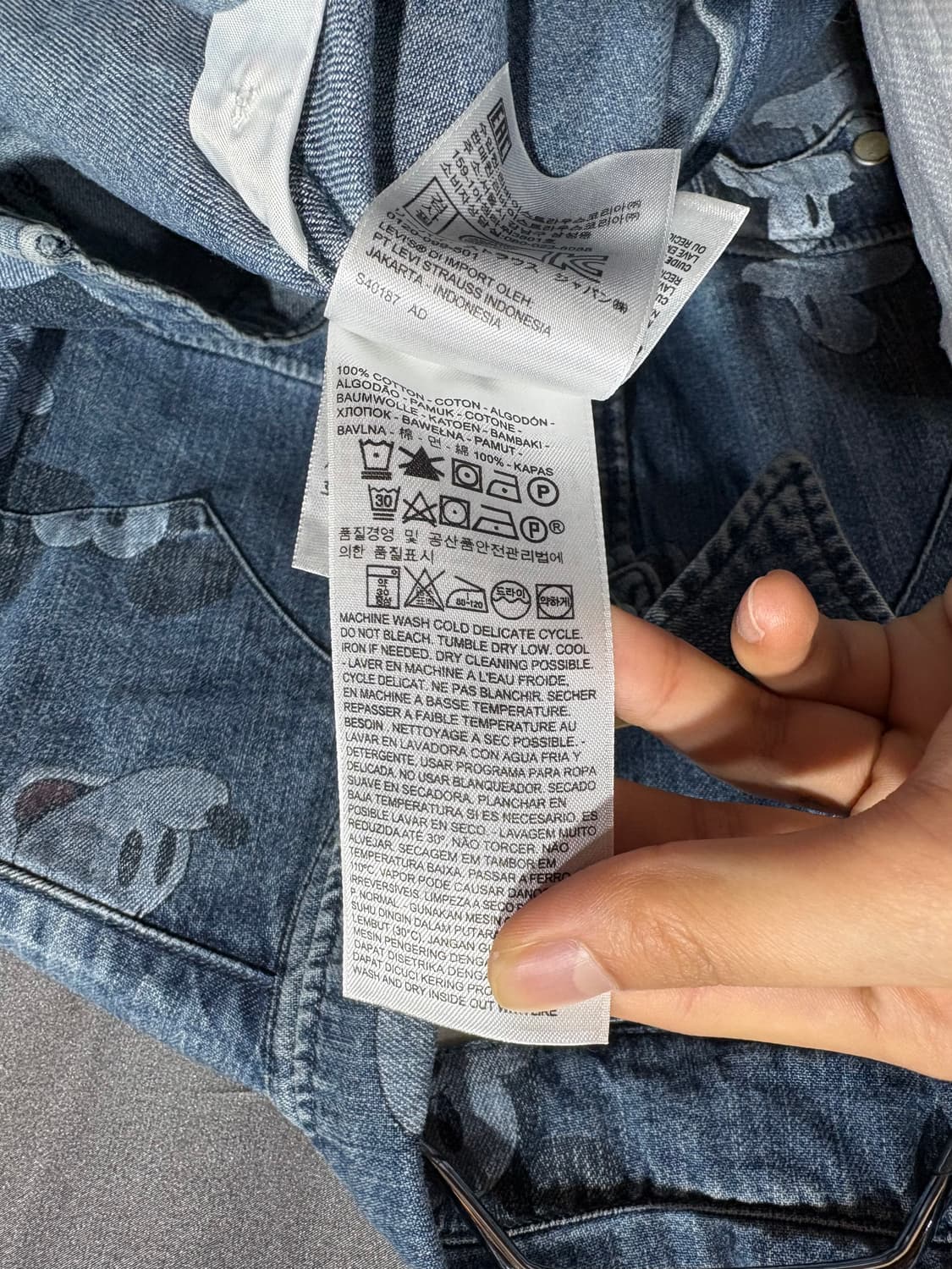 M LEVIS 리바이스 투포켓 미키마우스 웨스턴 셔츠 상품이미지6