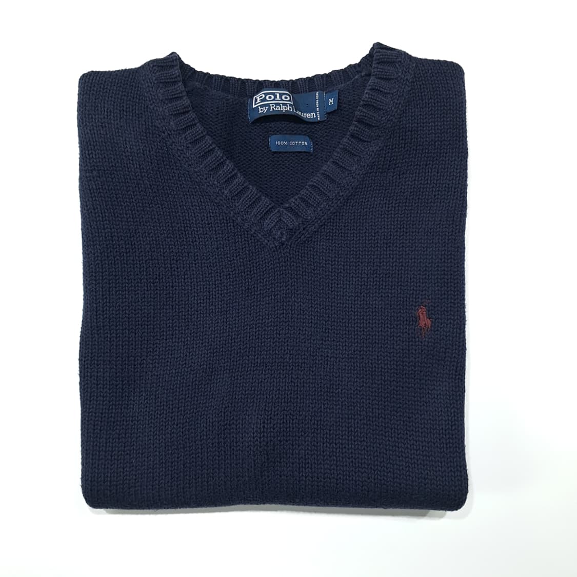 CL846 M 폴로 90s 홍콩판 브이넥 다크네이비 니트 조끼 베스트 상품이미지7