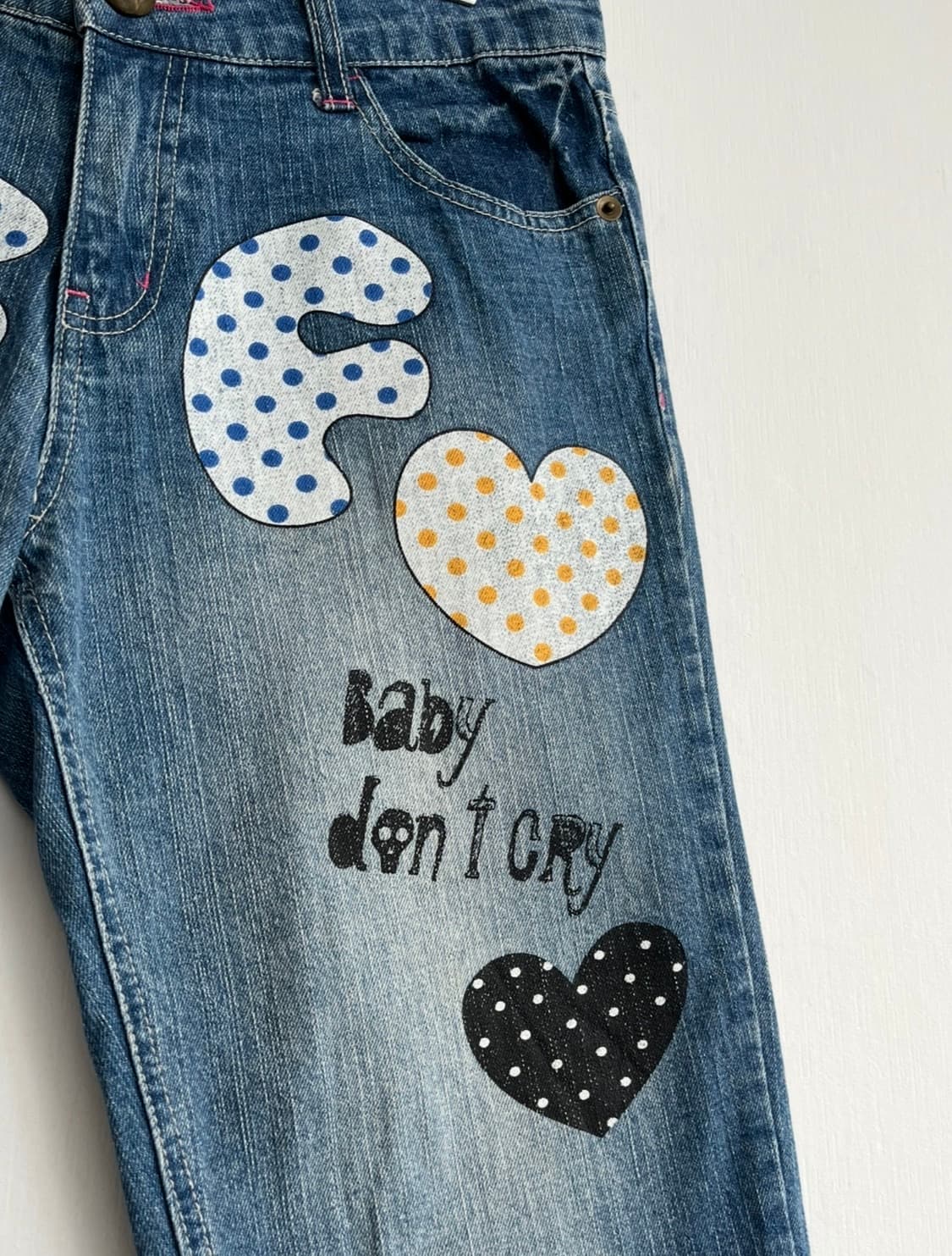 제프리 Y2K 스위트 아트 데님 팬츠 상품이미지4