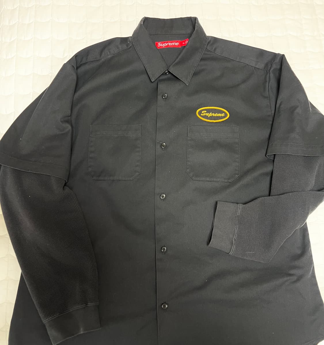 [XL] 슈프림 써멀 슬리브 워크 셔츠 블랙 상품이미지2
