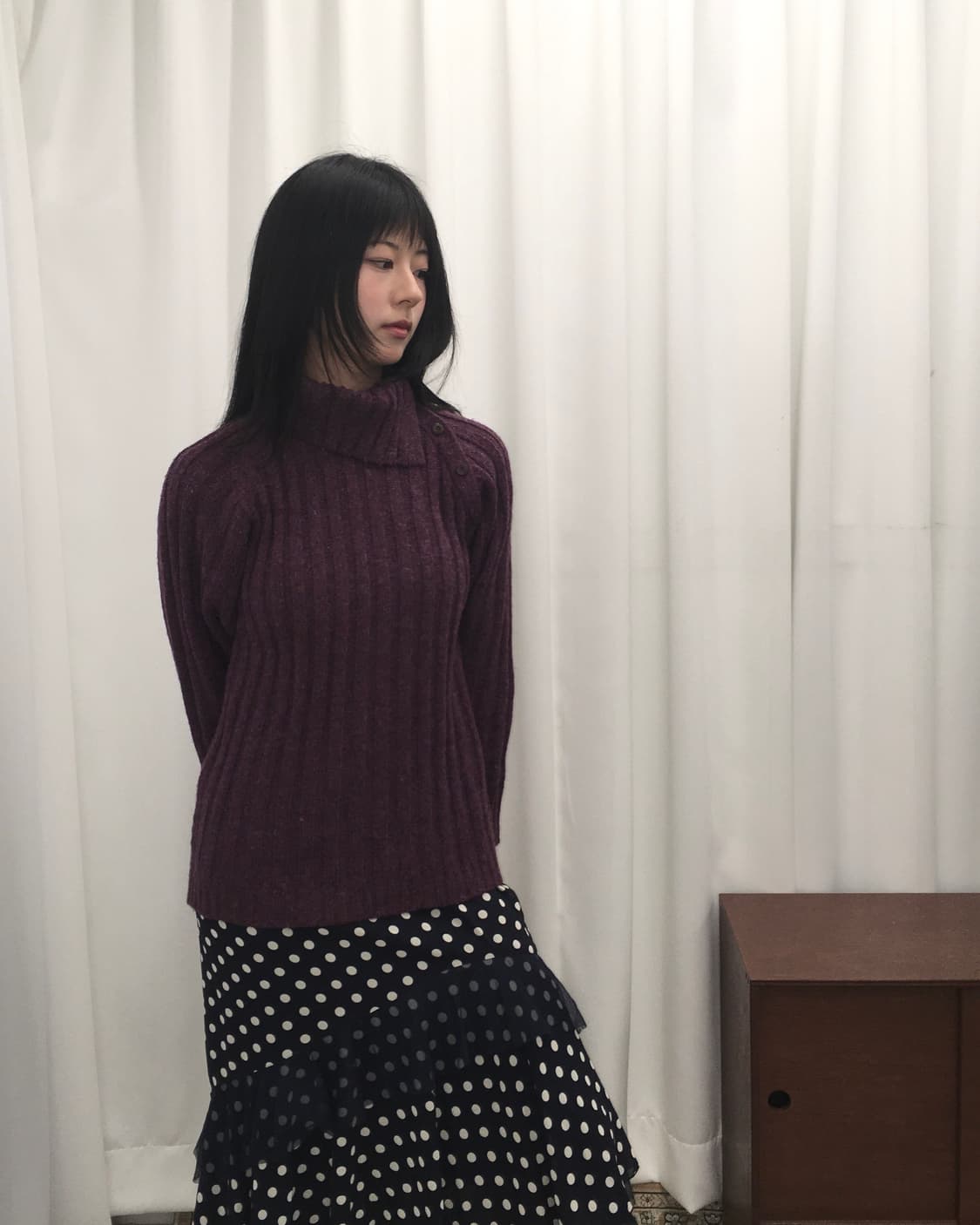 퍼플 하이넥 니트 상품이미지2