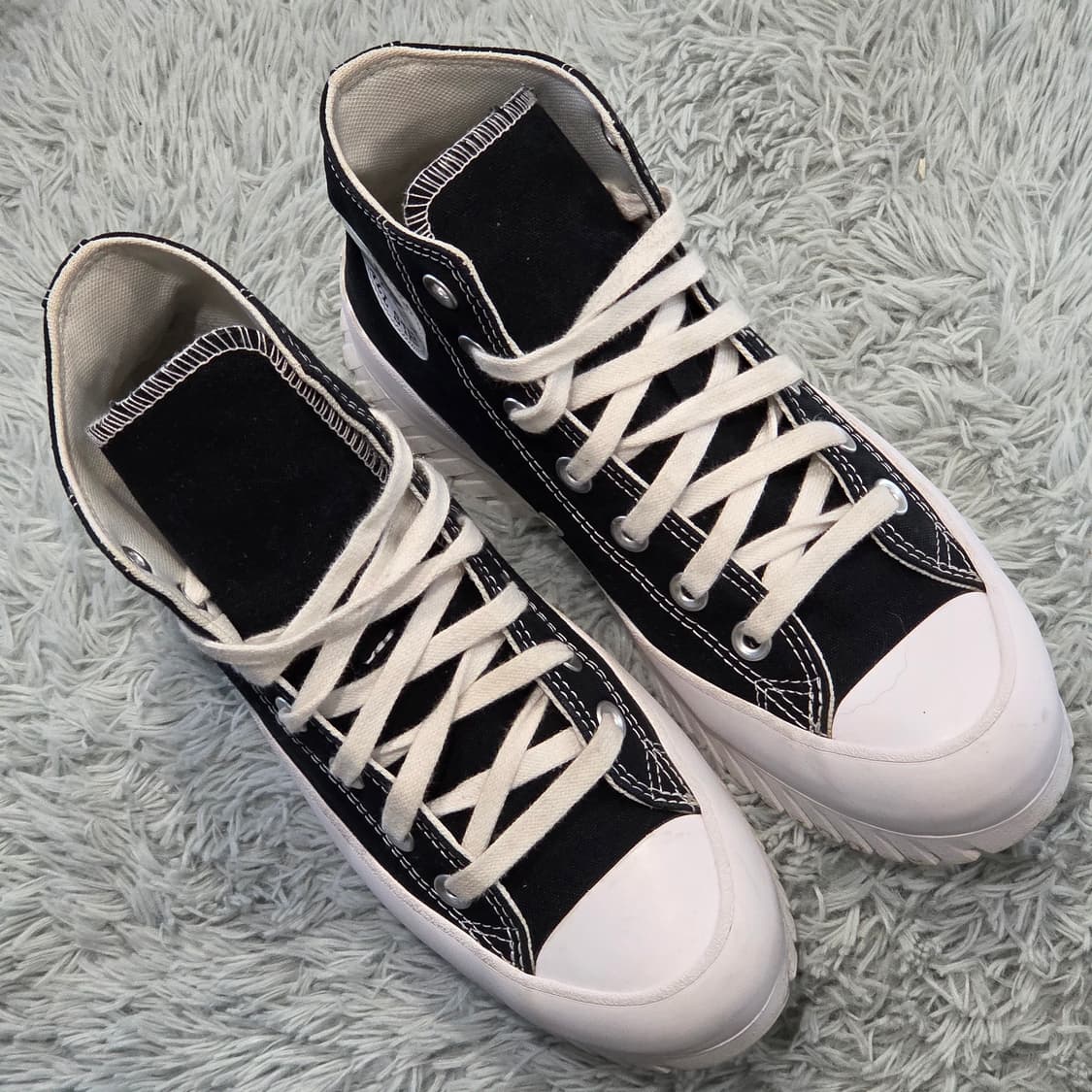 6a-23:컨버스 런스타 하이크 하이 블랙키높이6cm(235)-상태굿 상품이미지5