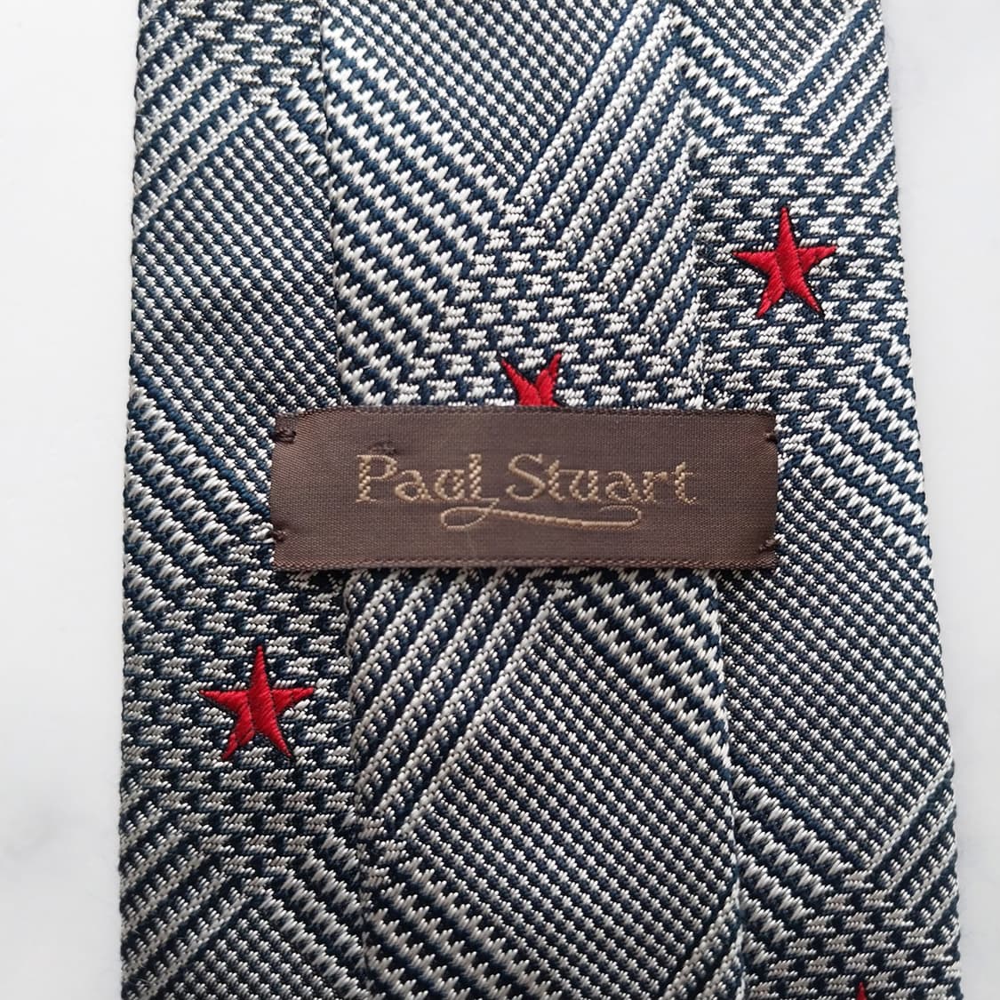 폴 스튜어트 실크 블랙&화이트 체크 넥타이 8.6cm A+등급 K1149 상품이미지8