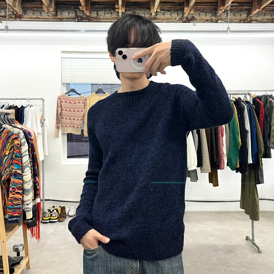 [M] 캘빈클라인 빈티지 네이비 니트 상품이미지6