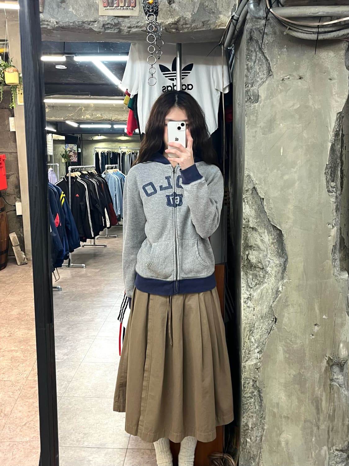 폴로 랄프로렌 배색 후드집업 그레이 L #csz2589 상품이미지2