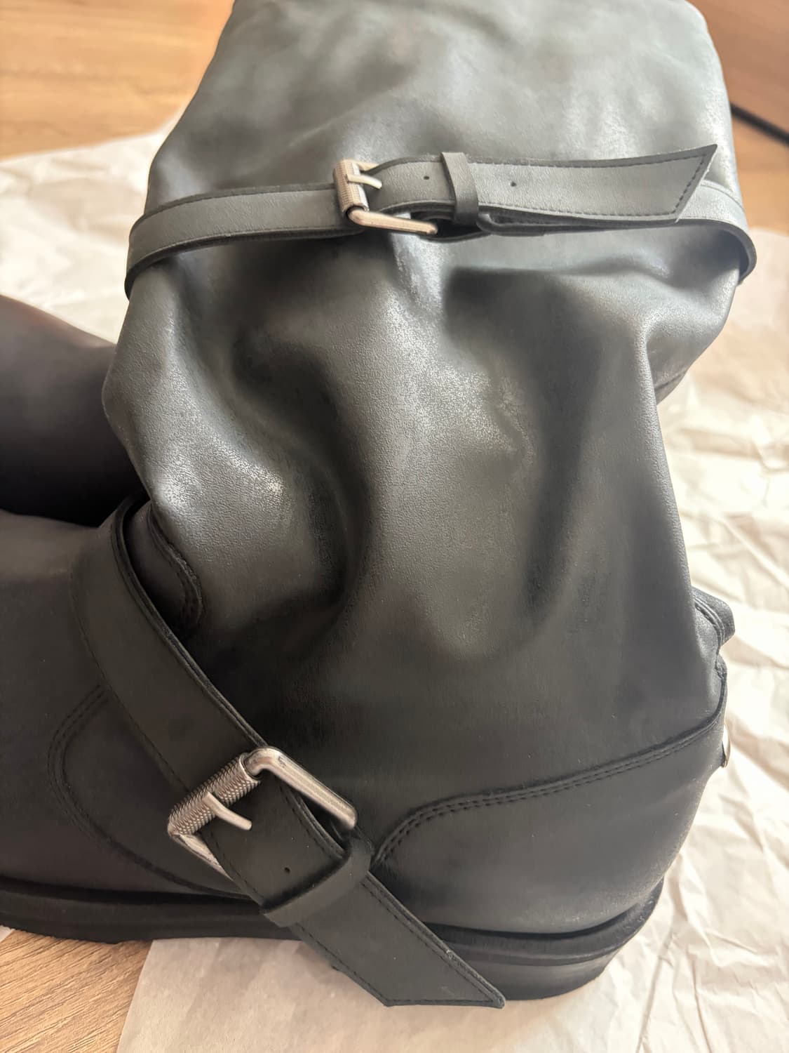 250) 네거티브쓰리 슬라우치 롱부츠 워시드블랙 상품이미지6