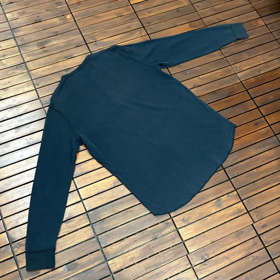 빈티지 와플 헨리넥 롱슬리브 티셔츠 (L) 상품이미지4