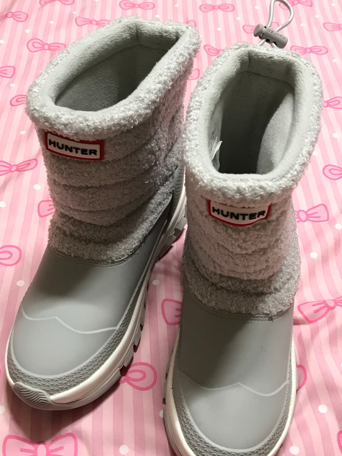 헌터 연하늘그레이 털 부츠 상품이미지2