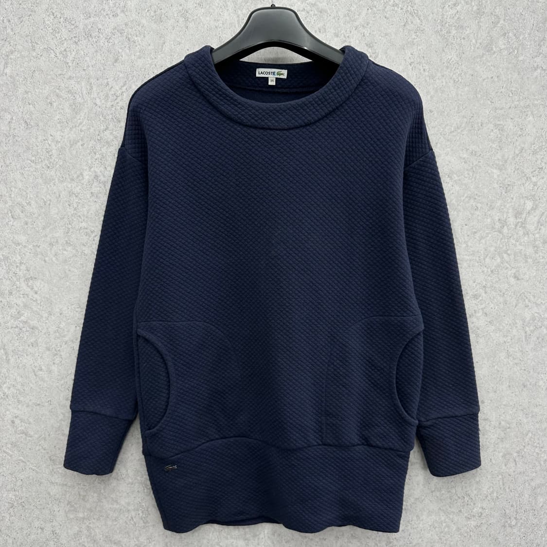 90 라코스테 여자 실버 로고 하프 맨투맨 상품이미지1