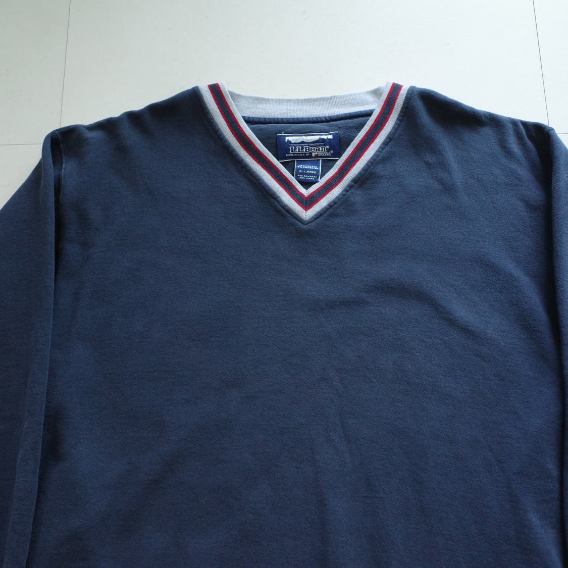 90s 엘엘빈 x 러셀 MADE IN USA 브이넥 스웨트 (XL) 상품이미지2