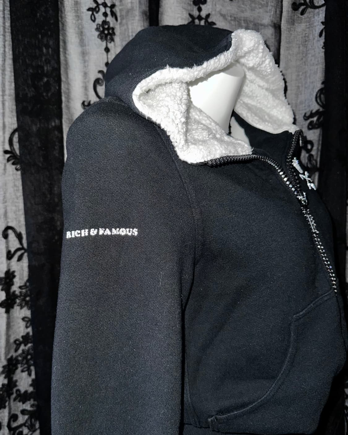 Glitter Skull Napping Hooded Zip-Up 상품이미지3