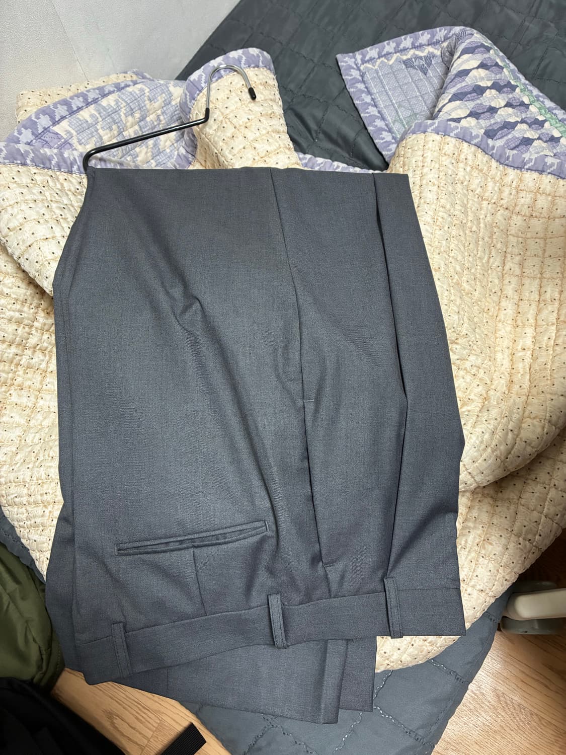 시그니처 원턱 와이드 슬랙스 그레이 상품이미지3