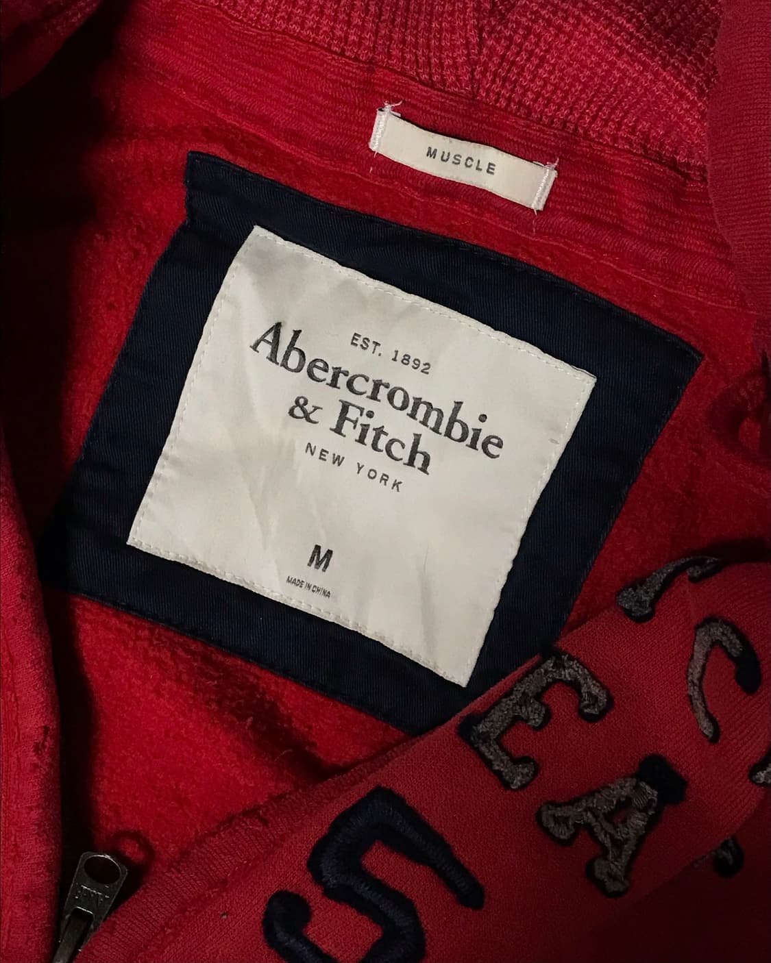 아베크롬비 레드 데미지 스웻 후드집업 상품이미지5