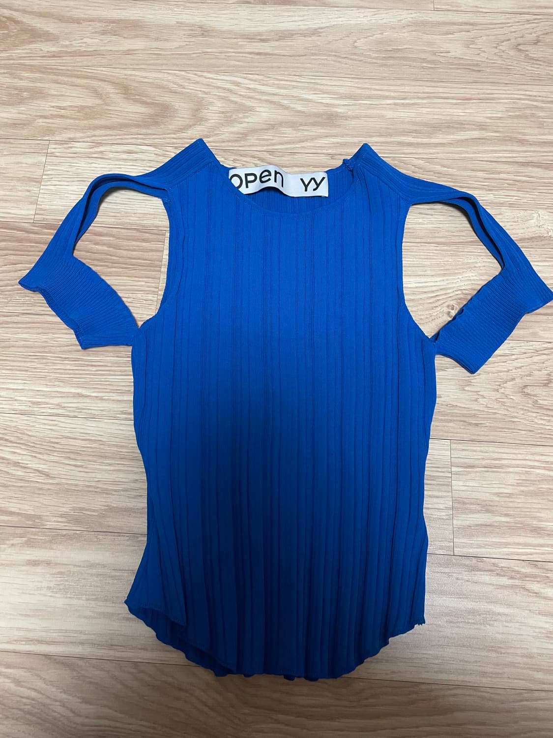 OPEN YY 플리츠 컷아웃 니트탑 상품이미지2