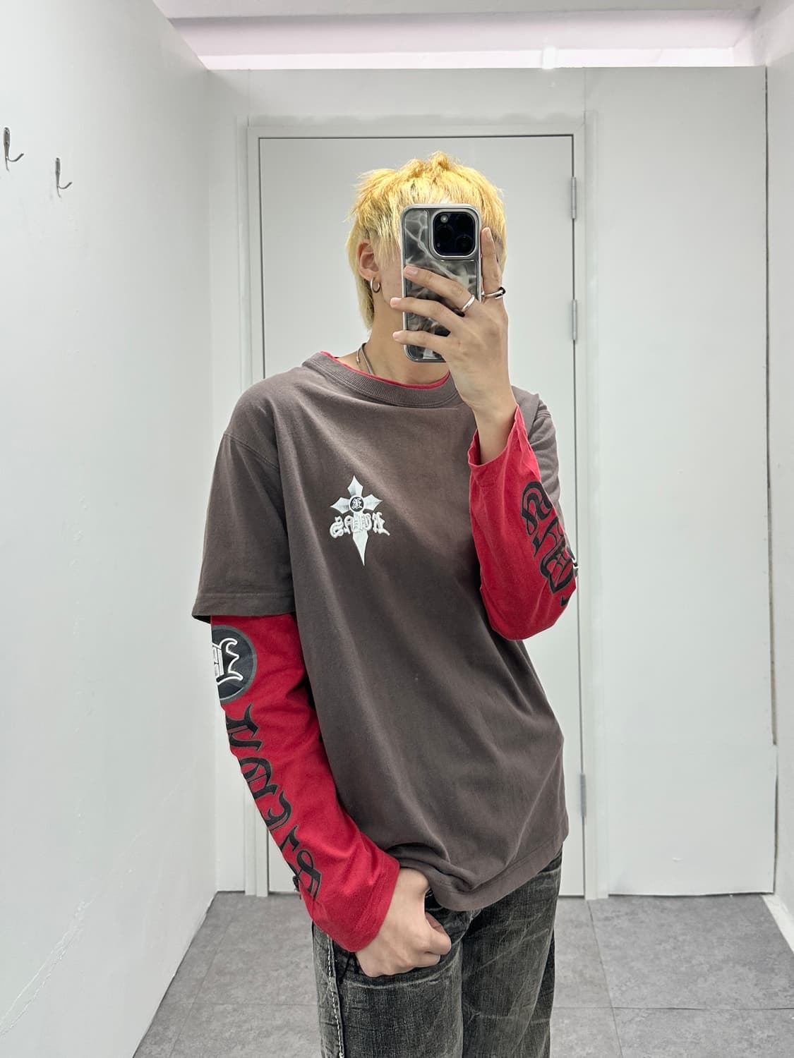 RUNS gothic cross fake layered sleeve  상품이미지5