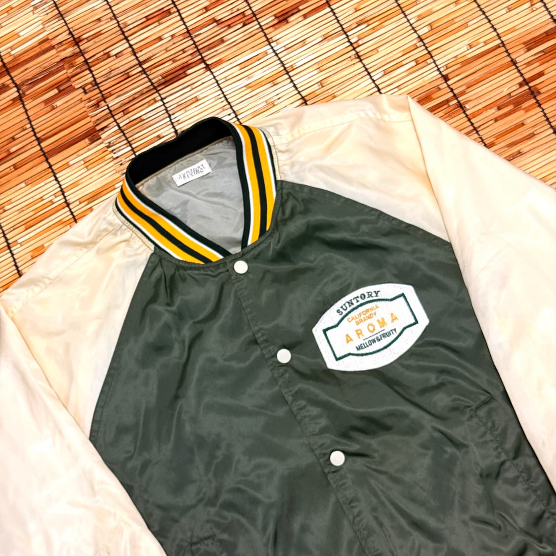 90s 산토리 대장급 아로마 새틴 바시티 자켓 L 상품이미지3