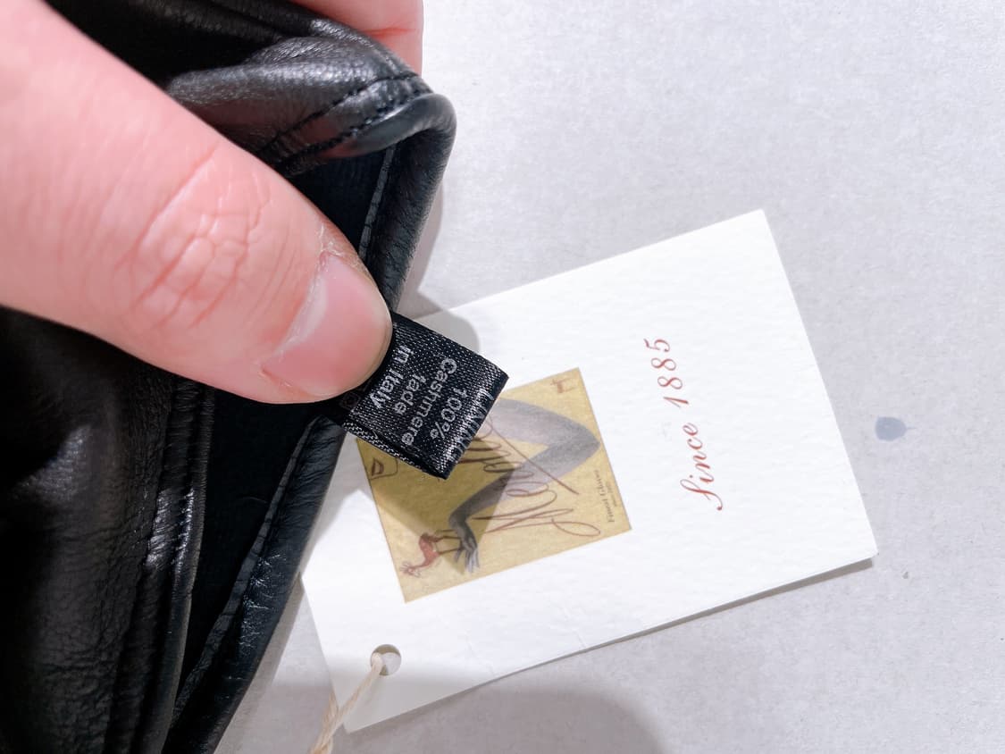 (정품/새상품) 메롤라 남성 블랙 그린 양가죽 캐시미어 장갑 상품이미지3