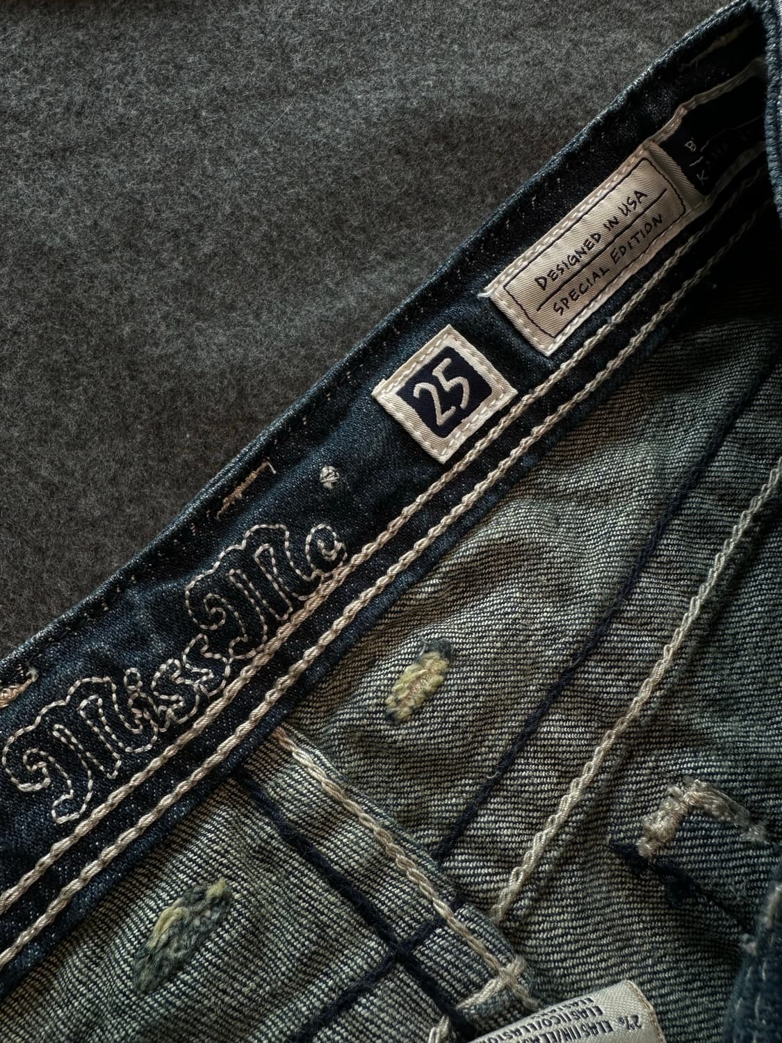 미스미 디테일 백패치 부츠컷 데님팬츠 y2k 펑크 상품이미지7