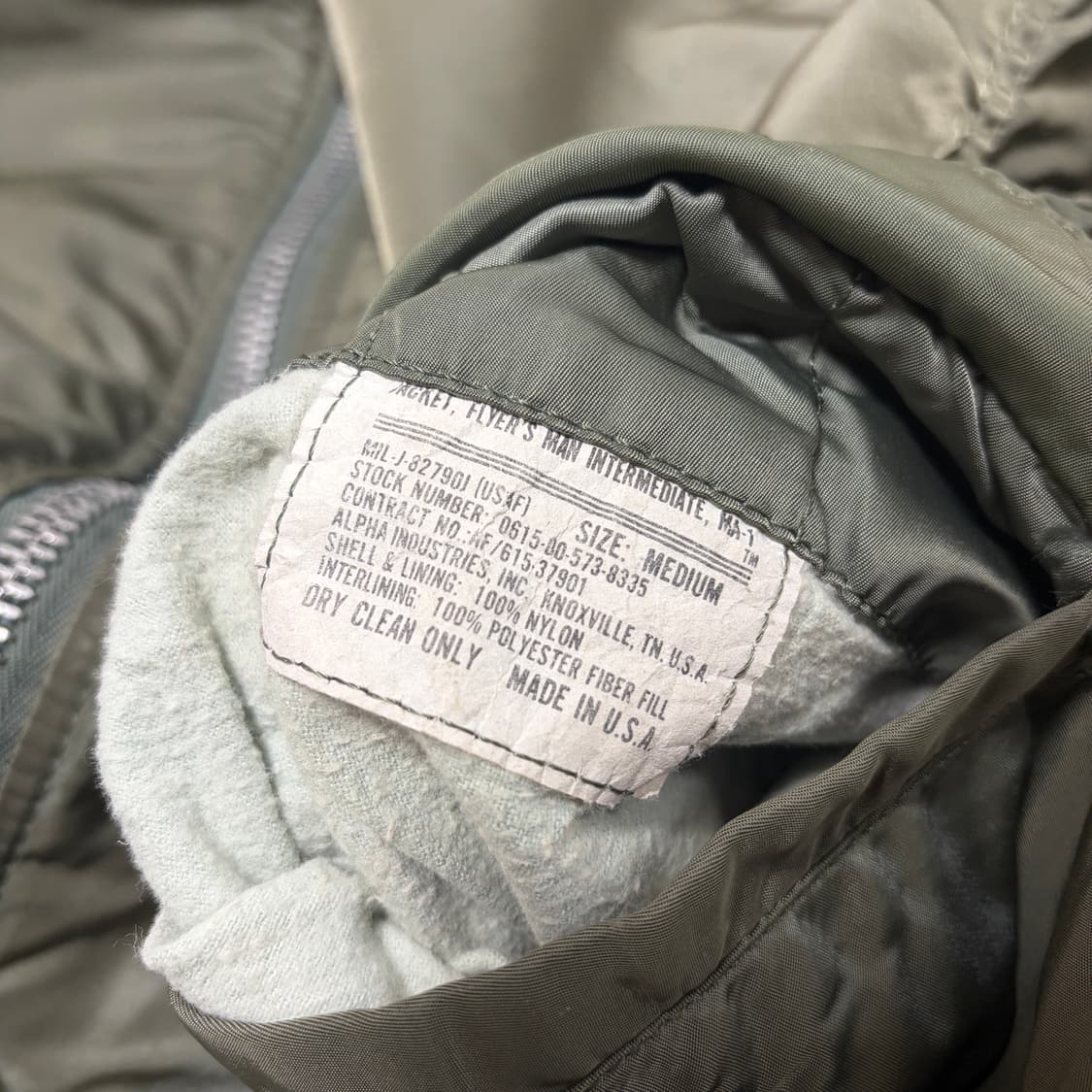 USA 알파인더스트리 오리지널 90s MA-1 스코빌 지퍼 상품이미지6