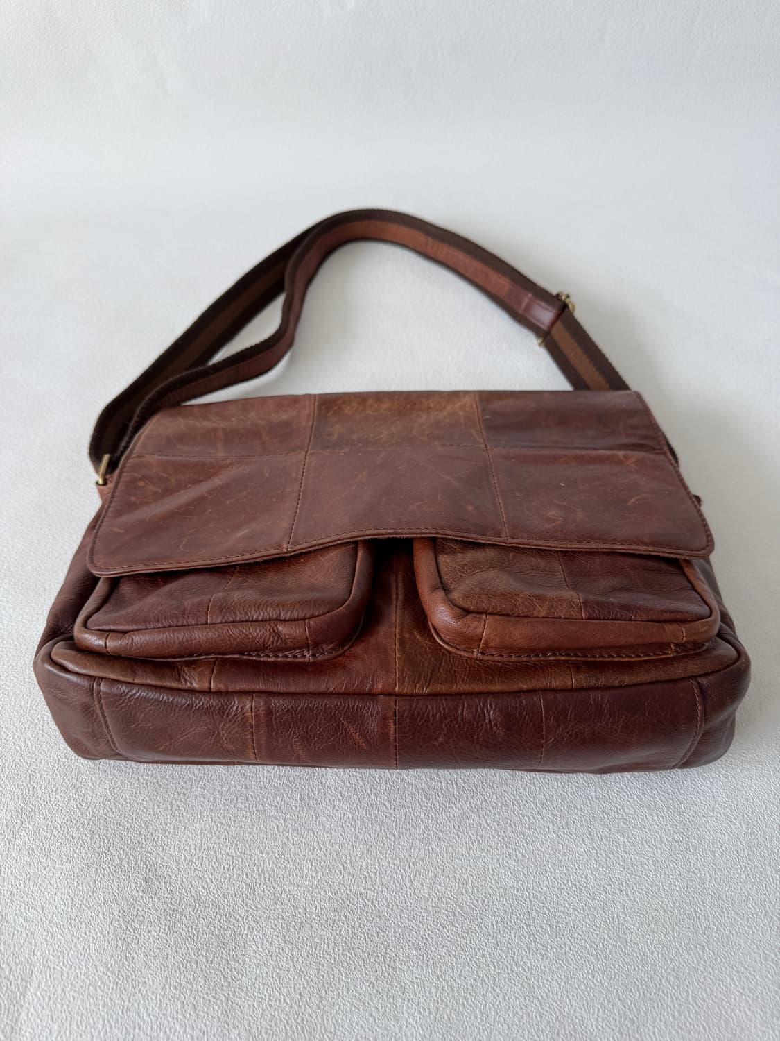 Pre owned 패치워크 레더 숄더 크로스백 상품이미지5