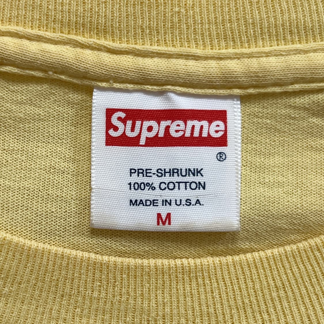 슈프림 2004 Molodkin 펜 박스로고 티셔츠 옐로우 상품이미지4