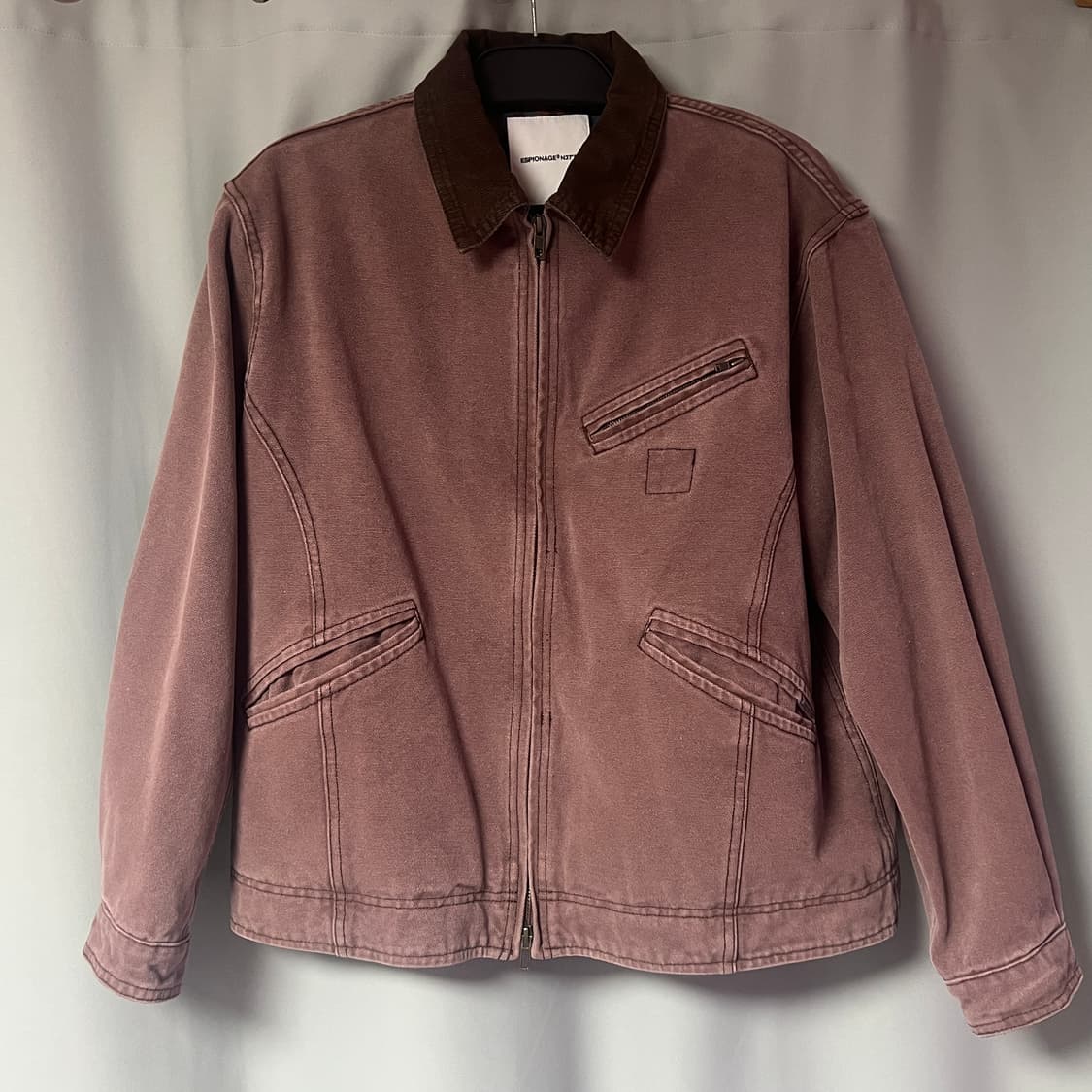 Washed Canvas Blouson Jacket Burgundy 상품이미지3