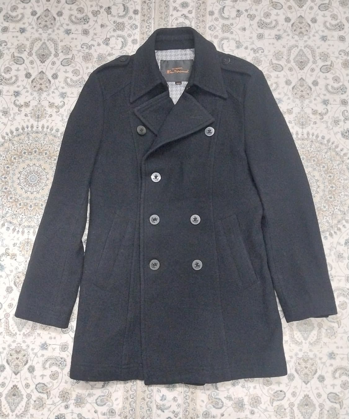 벤셔먼 블랙 더블 버튼 피코트 S 상품이미지1