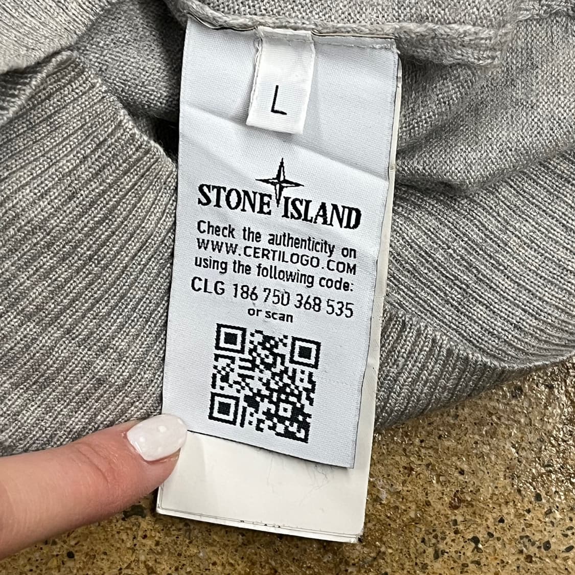 [정품/L] 스톤아일랜드 그레이 니트 맨투맨 b15 상품이미지6