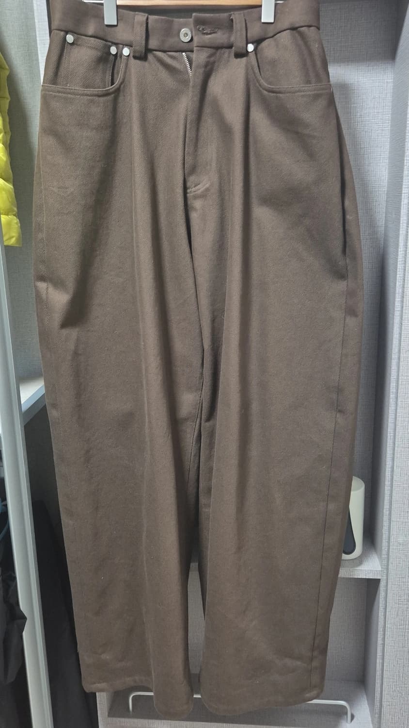 stu 와이드 코튼 팬츠 브라운 상품이미지2