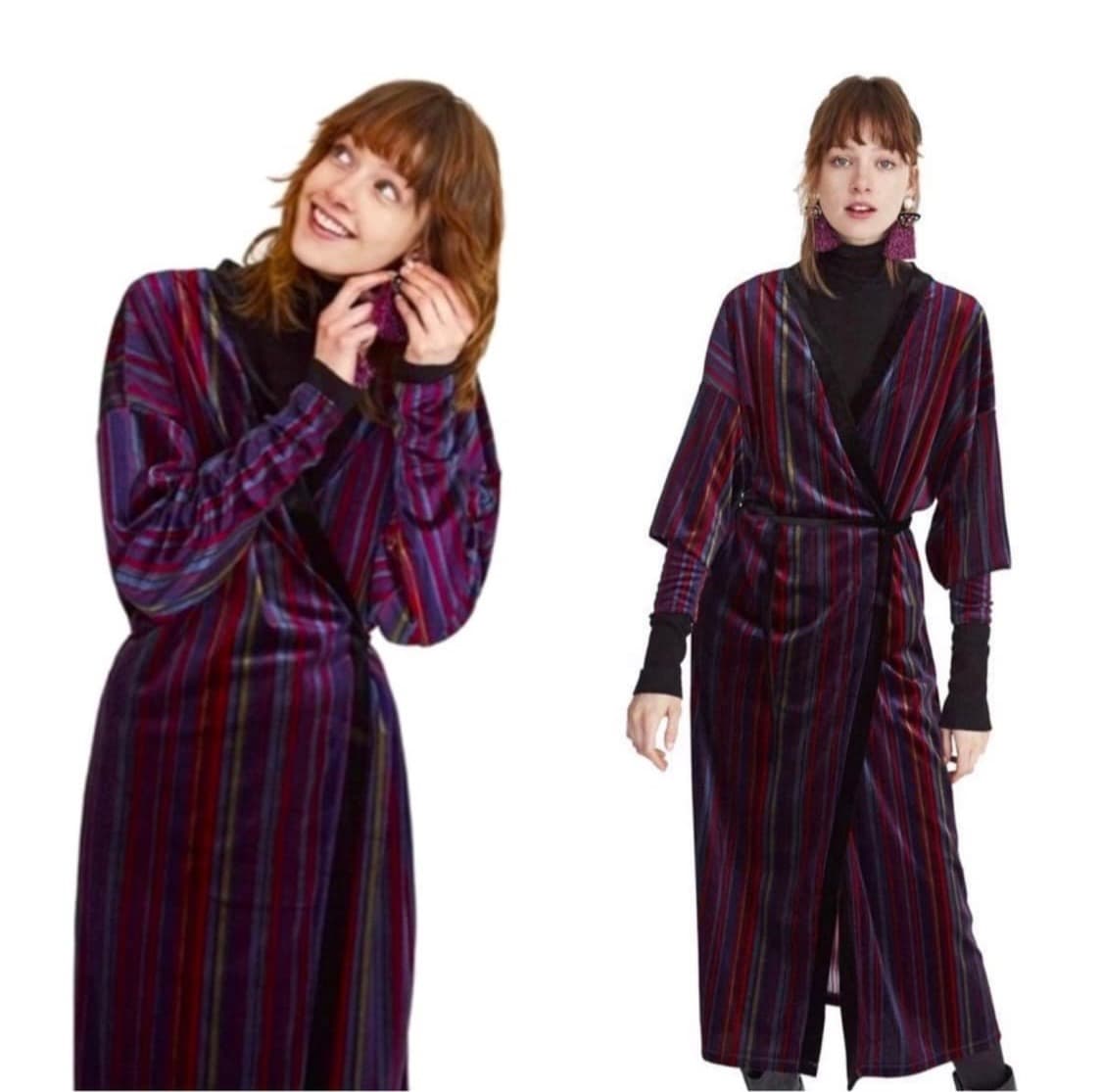 자라 벨벳 랩 드레스 랩 원피스 상품이미지3