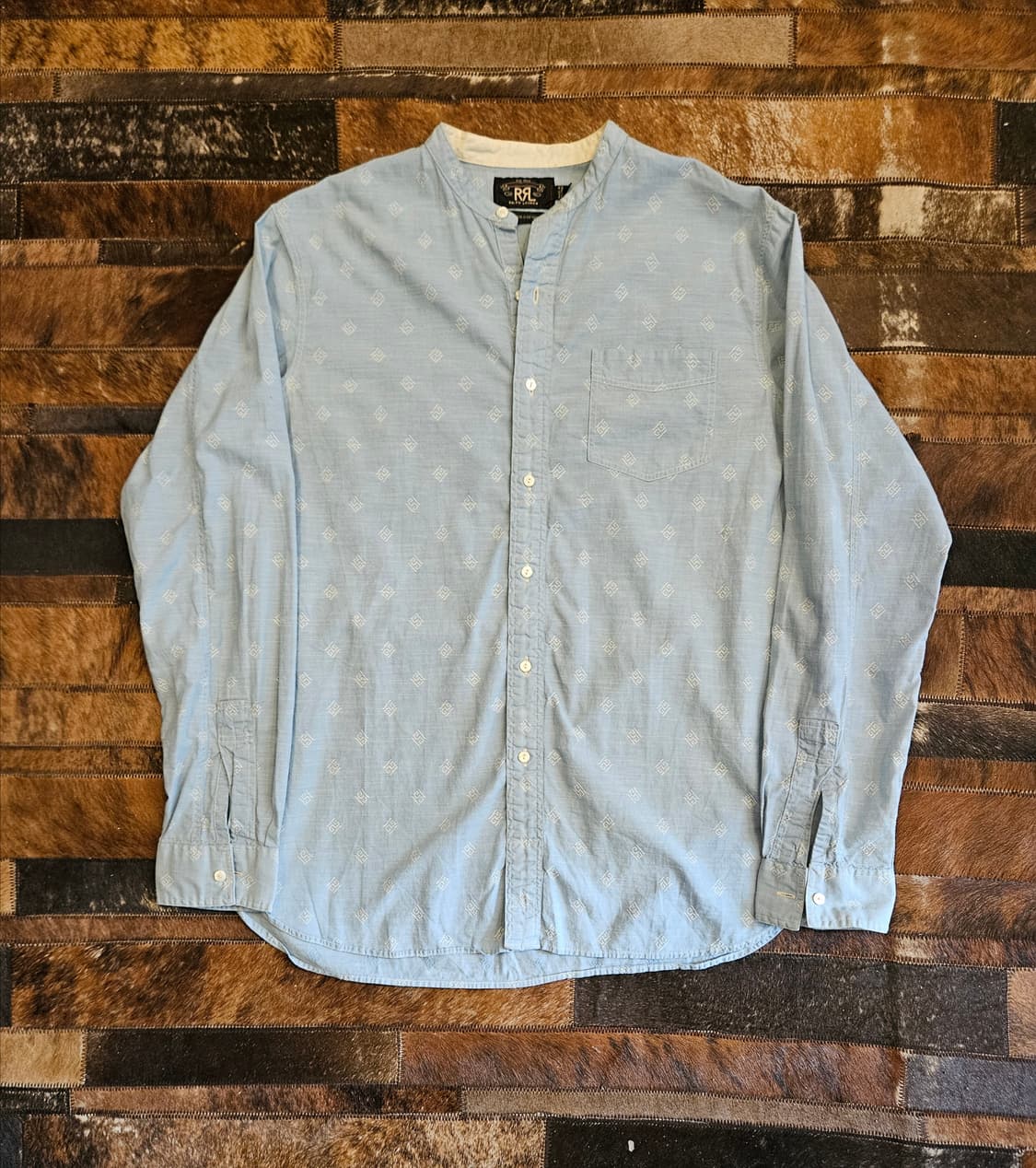 더블알엘 인디고 코튼 자수 셔츠  상품이미지1