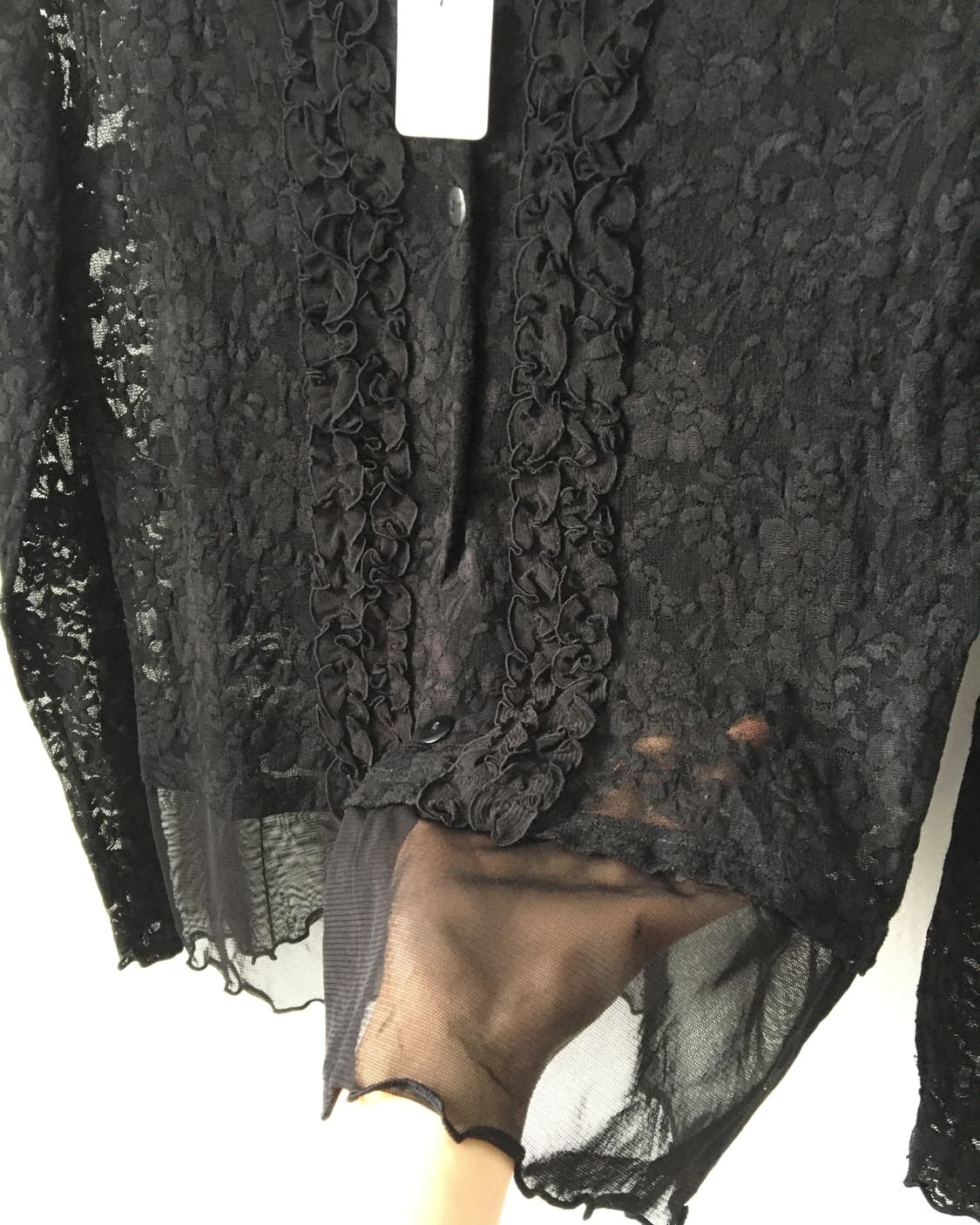 Frill point flower pattern lace cardigan 상품이미지4