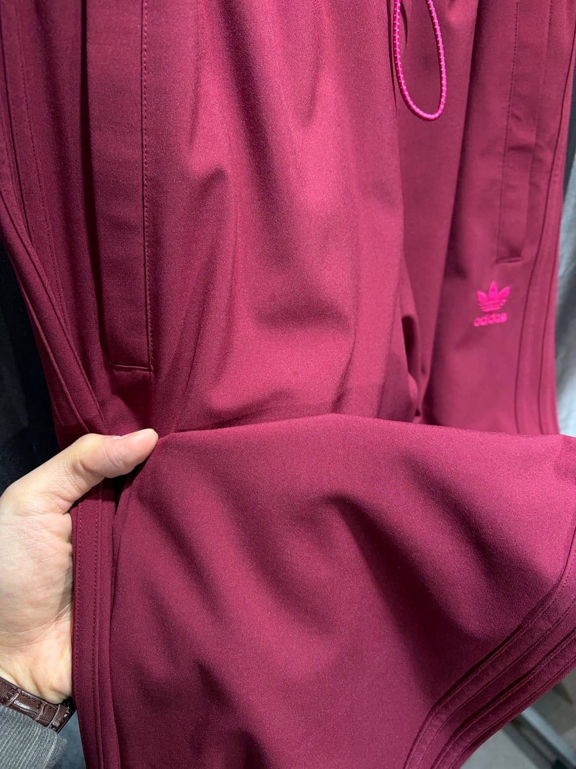 XL 아디다스 파이어버드 버건디 나일론 조거팬츠 상품이미지6