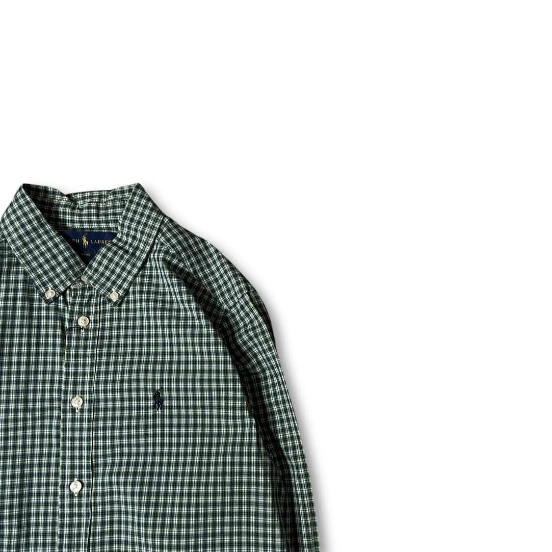 폴로랄프로렌 그린 마이크로 체크 긴팔 셔츠 L 상품이미지2