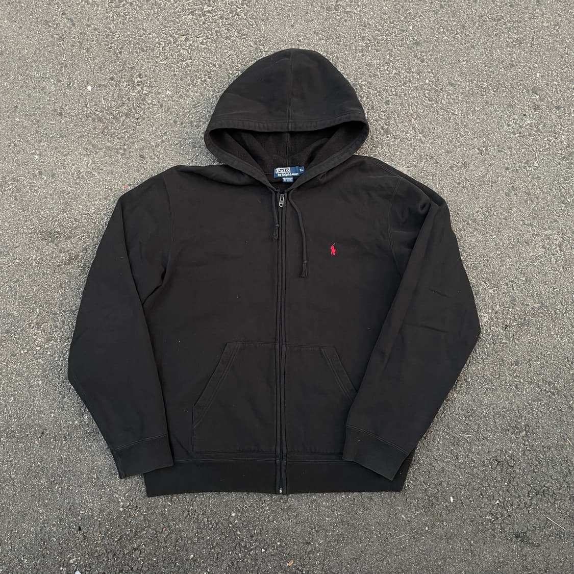 00s 폴로 랄프로렌 레드포니 블랙 후드집업 XL 상품이미지2