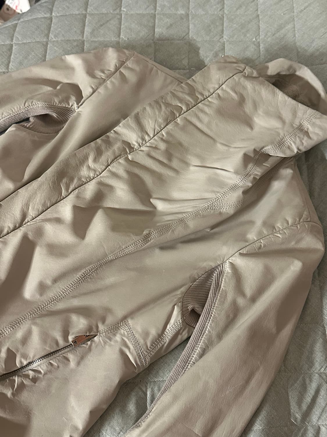 릭오웬스 가죽 자켓 베이지 상품이미지2