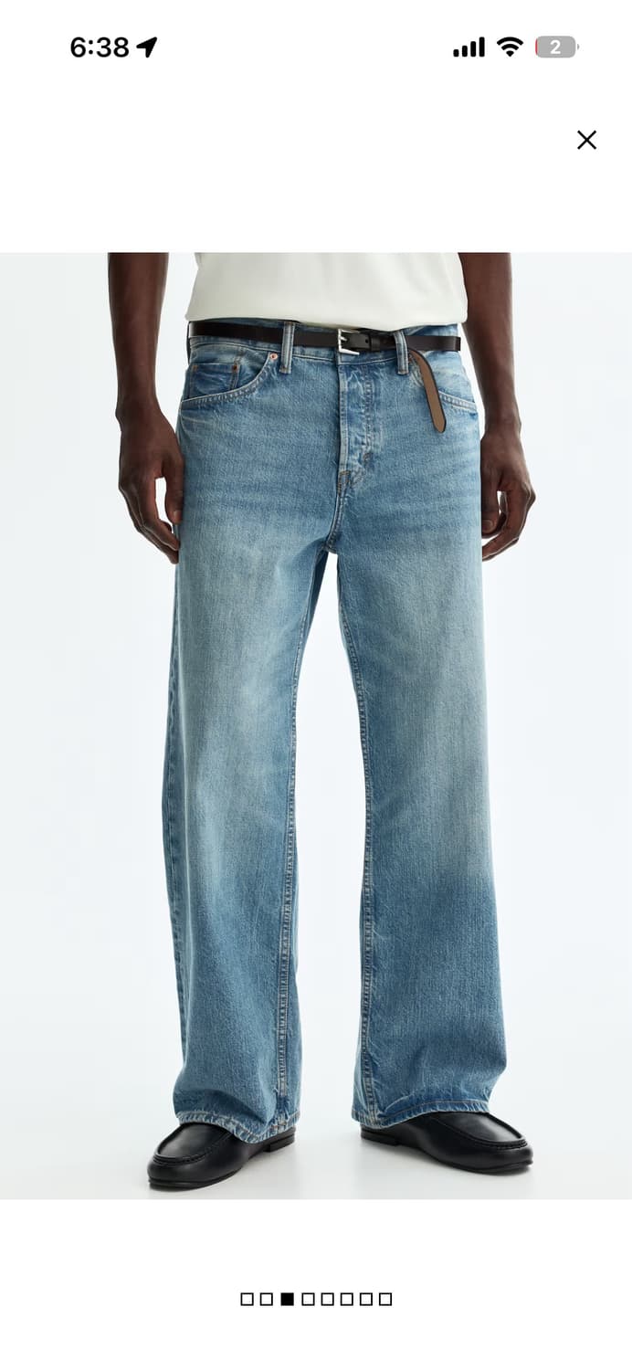 H&M 루즈 스트레이트 데님 팬츠 라이트 데님 블루 33/30 상품이미지2