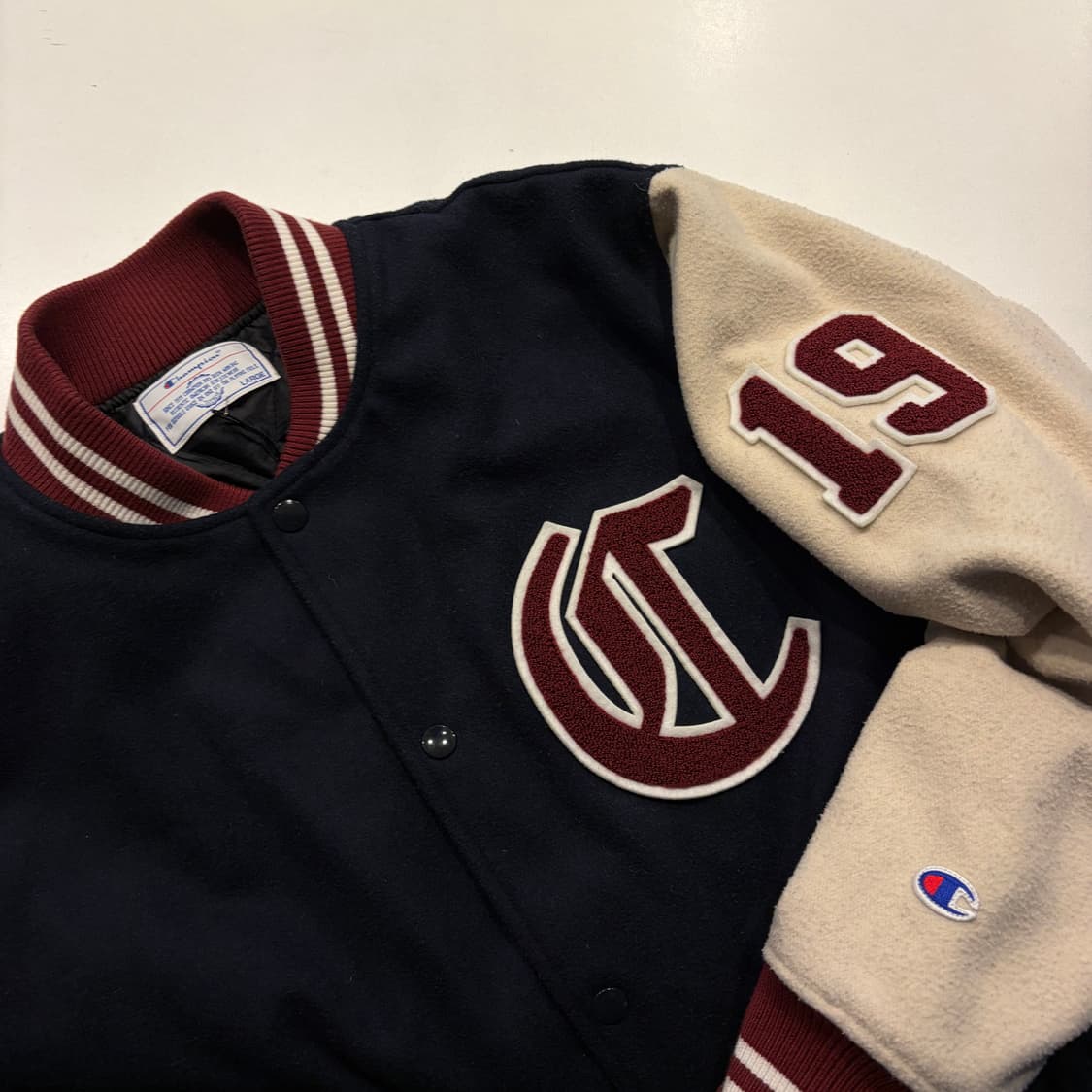 [L] 챔피온 울 혼방 네이비 스타디움 자켓 C655 상품이미지3