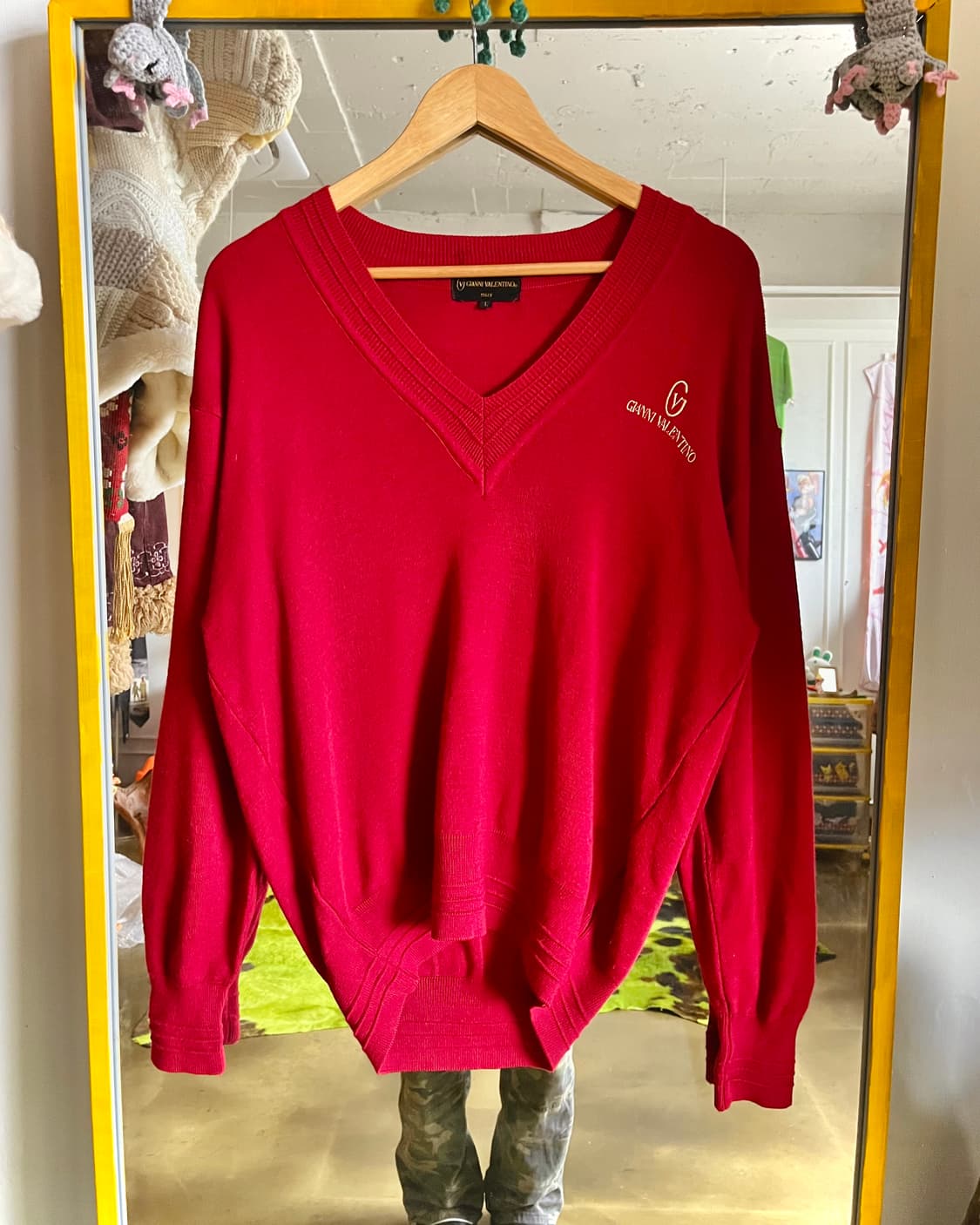 1980-90s Gianni Valentino V-Neck Knit 상품이미지4