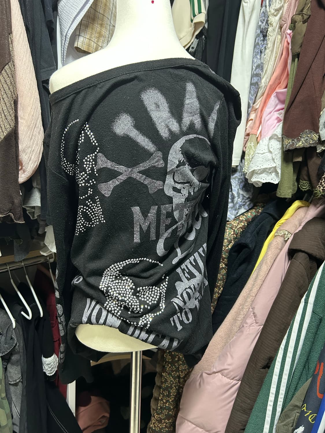 펑크 해골 스터드 롱슬리브  상품이미지2