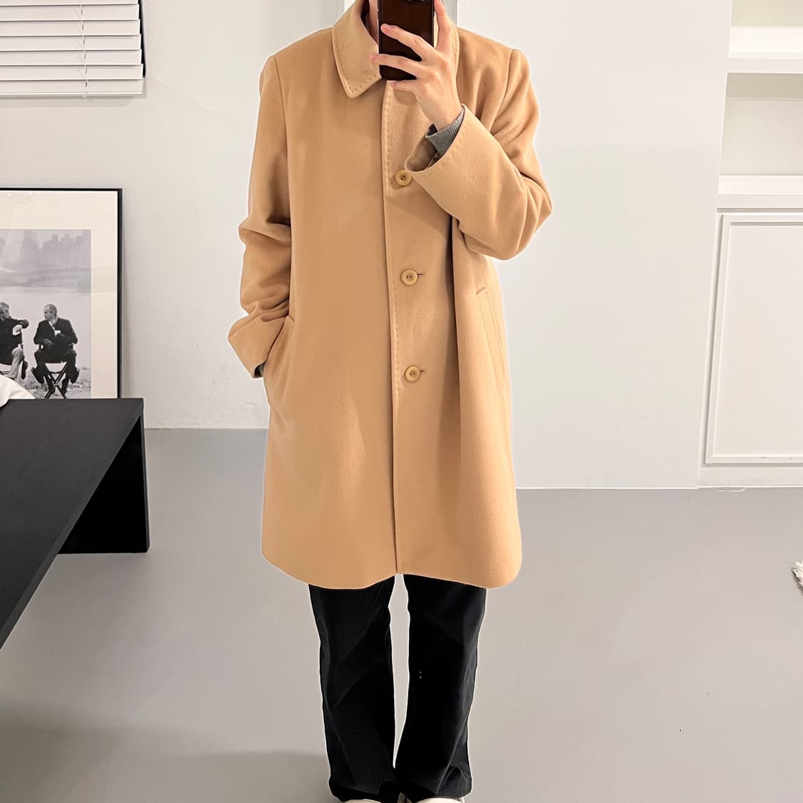 빈티지 캐시미어 100% 하프 코트 상품이미지1