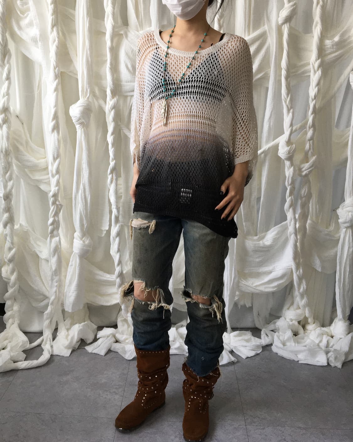 Gradation net knit 상품이미지7