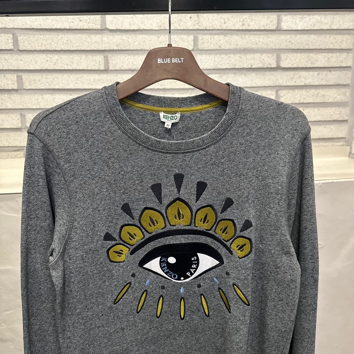 겐조 맨투맨 앞면 그래픽 자수 레터링 로고 디테일 그레이 상품이미지4