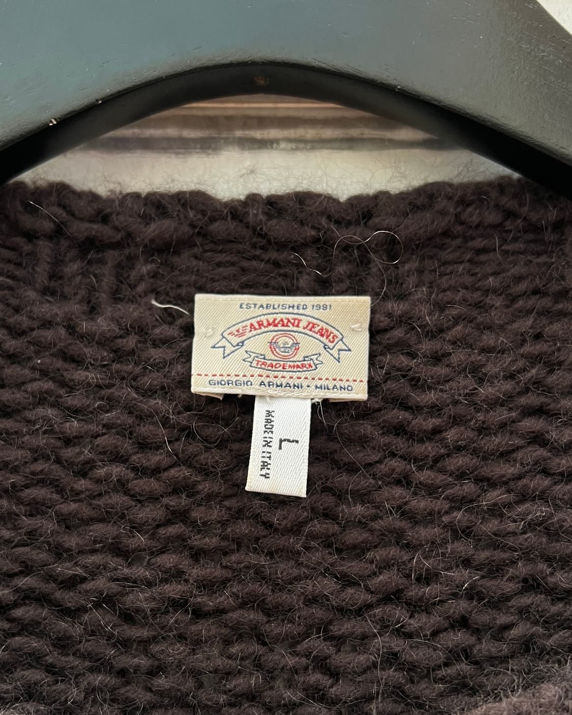 [L] 90s 이태리제 아르마니 진스 울 모헤어 니트 스웨터 상품이미지2