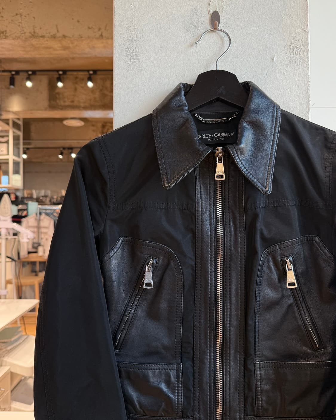 돌체앤가바나 블랙 쉽스킨 레더 자켓  상품이미지4