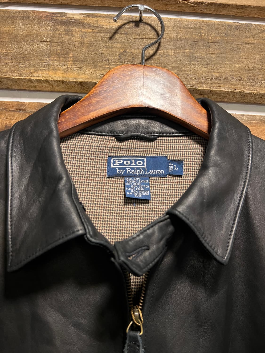 [L]폴로 랄프로렌 맥스웰 램스킨 블랙 레더 자켓 상품이미지2
