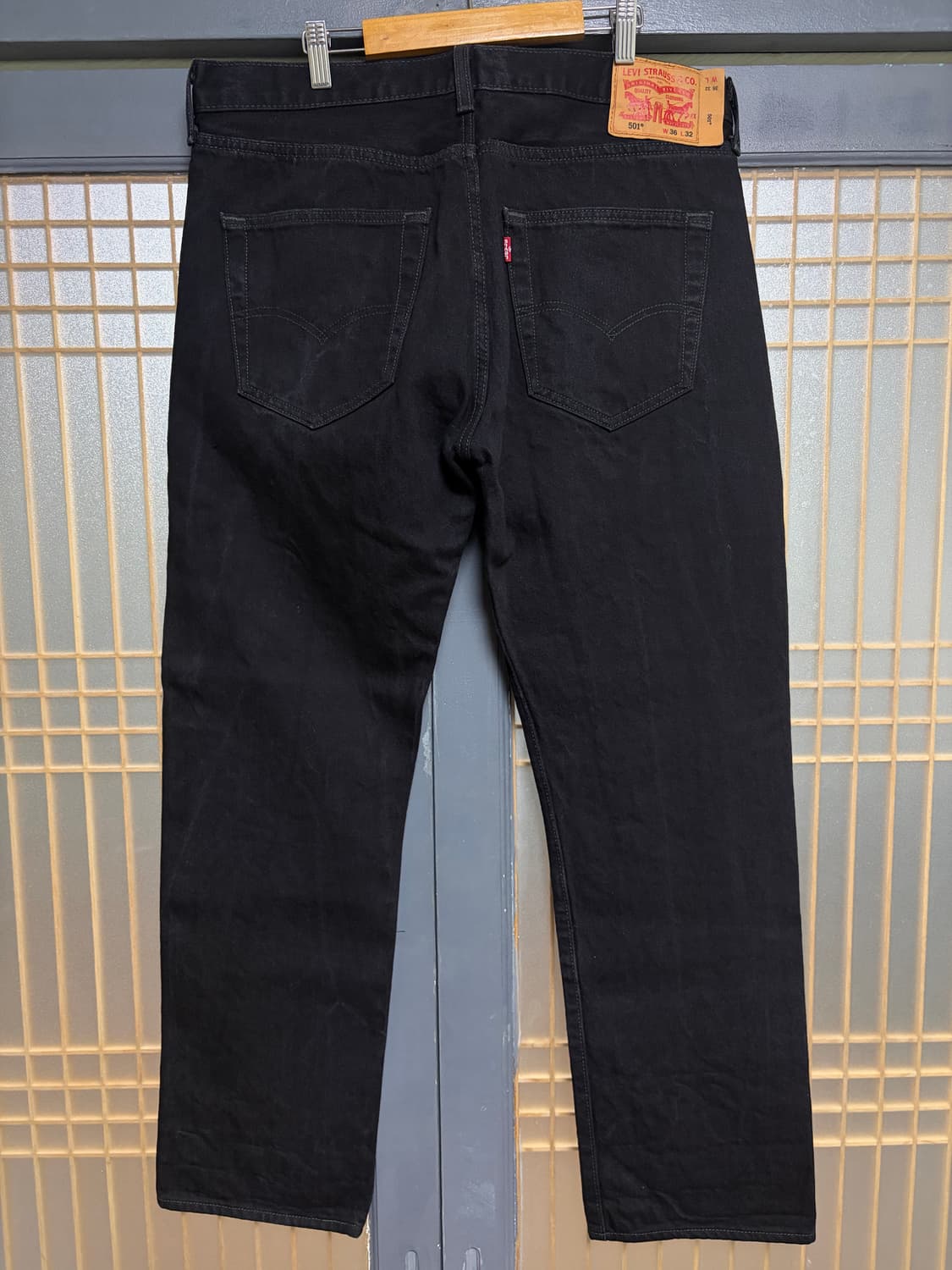 36in)리바이스501 블랙데님팬츠 스트레이트 상품이미지2