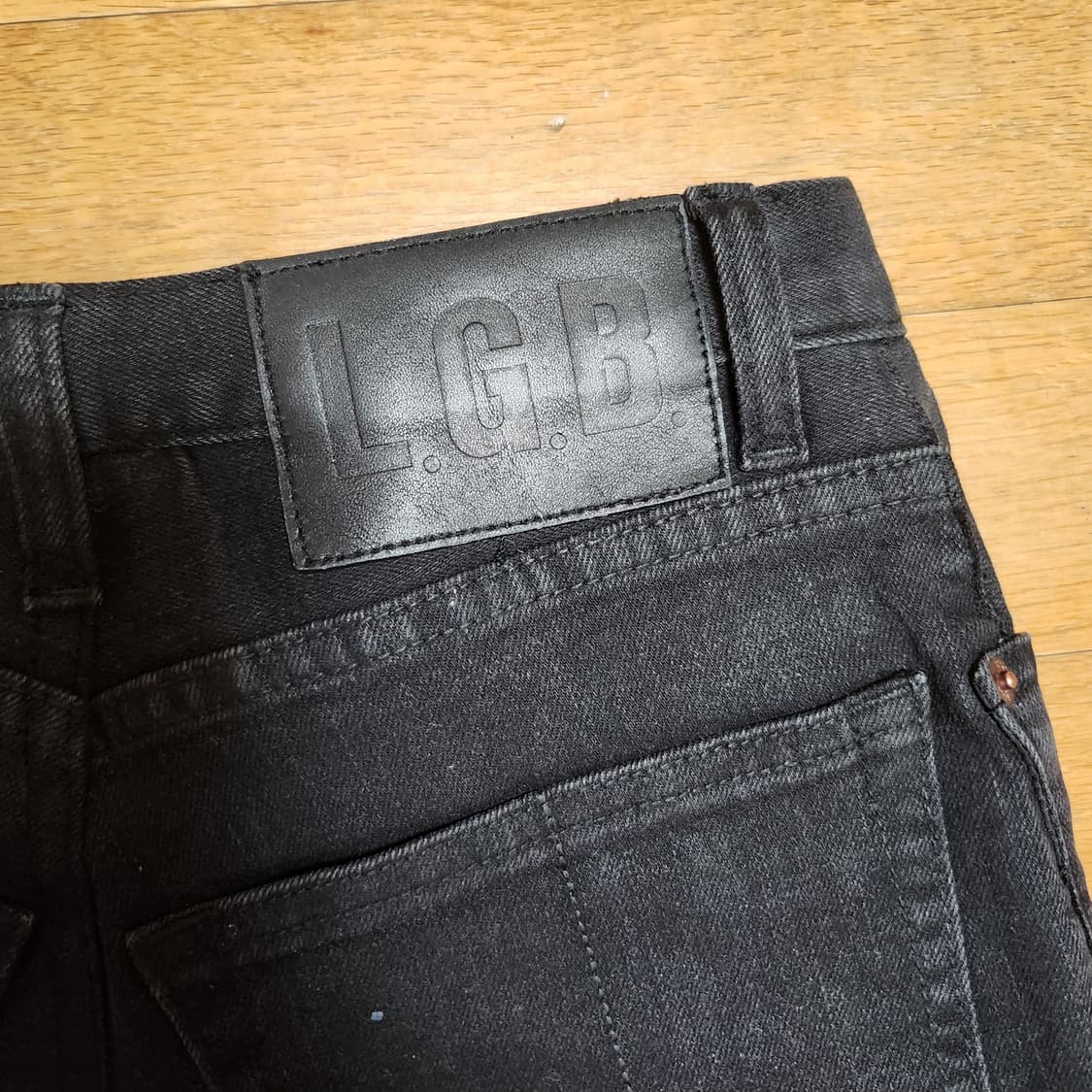 데미지 슬림핏 락펑크 블랙진 상품이미지4