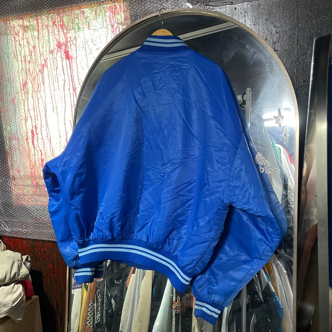 90s 빈티지 올드스쿨 사틴 바시티 자켓 힙합 스타디움 점퍼 XXL 상품이미지6